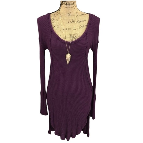 Free People Ventura’s African Violet Dripy Thermal Size Small - Picture 5 of 10